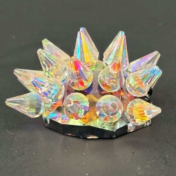 Crystal Lite Iridescent Multicolor Crystal Porcupine Figurine Collectable - Picture 2 of 7